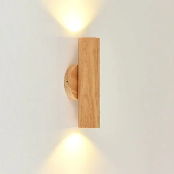 Modern Simple Warm Solid Wood Strip Double Head LED Wall Sconce Lamp - Image 11