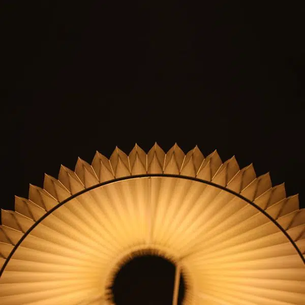 Japanese Vintage Walnut Pleated Umbrella 1-Light Wall Sconce Lamp - Image 6