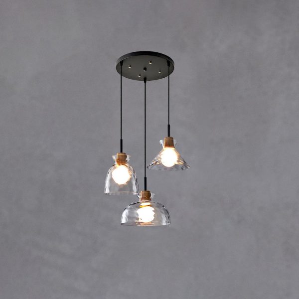 Nordic Clear Rippled Glass Shaded 1-Light Pendant Light - Image 20