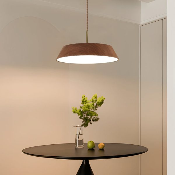 15.74-Inch Round Wood Japanese Style LED Pendant Light - Image 7