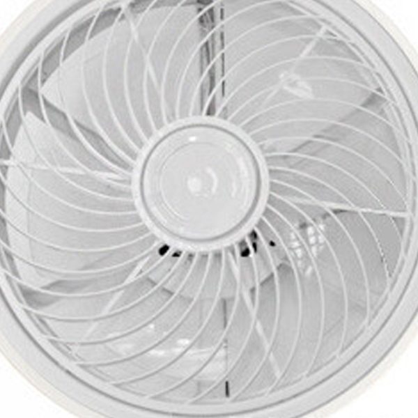 Modern Minimalist Wood Geometric LED Flush Mount Ceiling Fan Light - Image 15