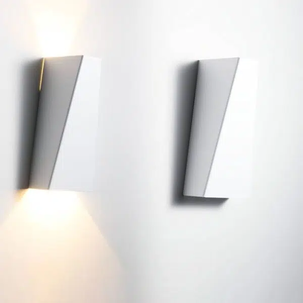 Modern Minimalist Brushed Aluminum Geometric Square LED Wall Sconce Lamp - Image 20