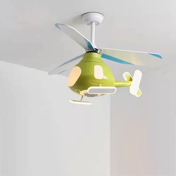Cartoon Creative Aircraft Design LED Downrods Ceiling Fan Light - Image 3