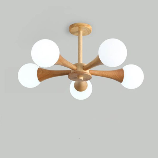 Japanese Log Fork 3/4/5-Light Semi-Flush Mount Light - Image 12