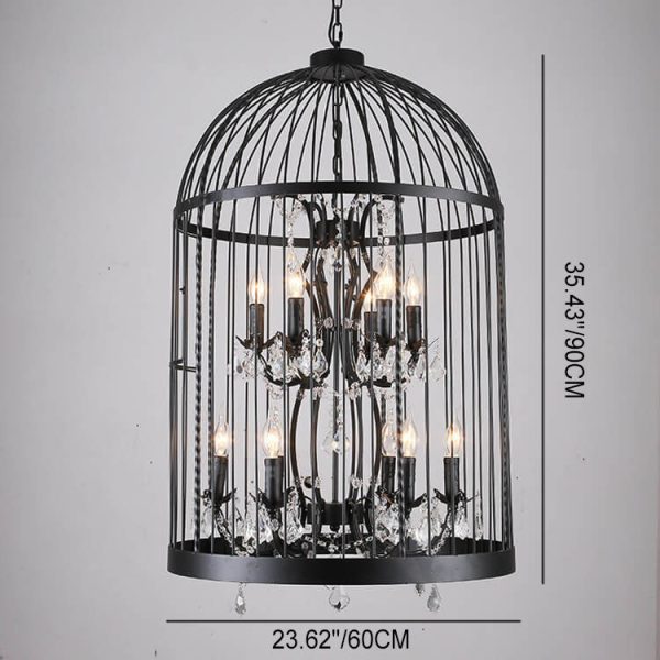 Retro Wrought Iron 4/8 Light Bird Cage Shaped Chandeliers - Image 6