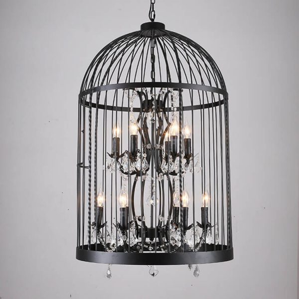Retro Wrought Iron 4/8 Light Bird Cage Shaped Chandeliers - Image 3