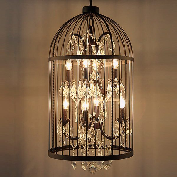 Retro Wrought Iron 4/8 Light Bird Cage Shaped Chandeliers - Image 9