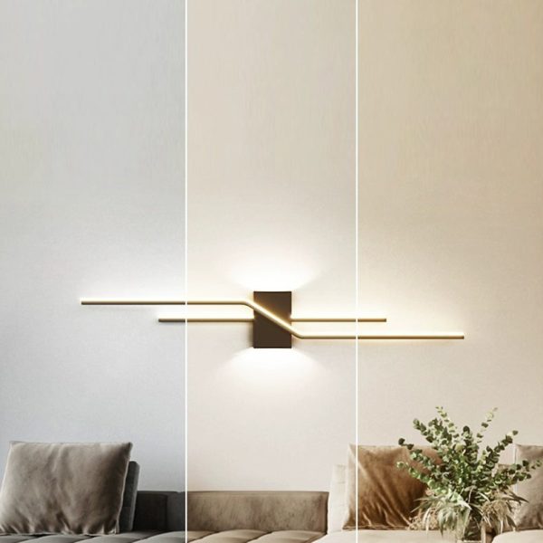 Modern Minimalist Aluminum Geometric Long Straight Line LED Wall Sconce Lamp For Living Room - Image 3