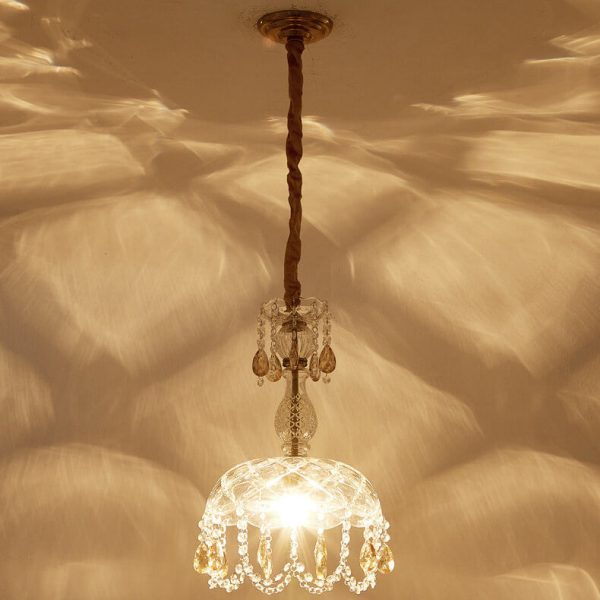 Modern Luxury Crystal Hanging Dome 1-Light Pendant Light - Image 21