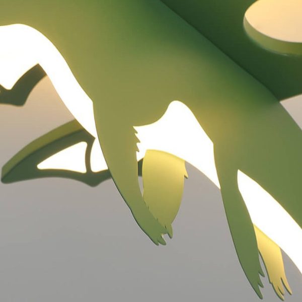 Contemporary Creative Acrylic Cartoon Dinosaur LED Semi-Flush Mount Ceiling Light For Bedroom - Image 10