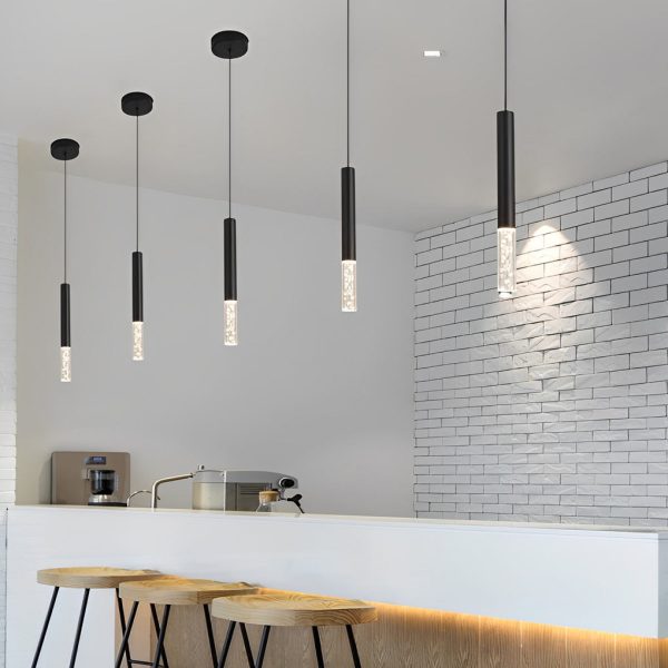 Personality Minimalist LED Black Nordic Pendant Light Kitchen Island Lighting - Image 7