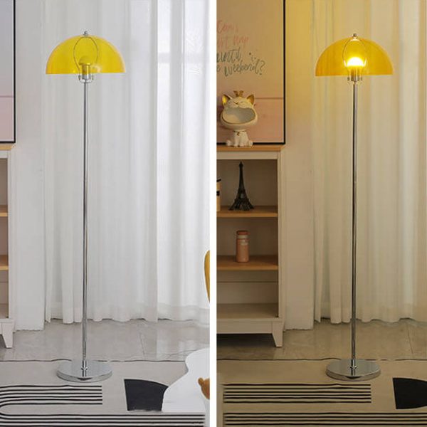 Nordic Vintage Acrylic Clear Dome LED Standing Floor Lamp - Image 17