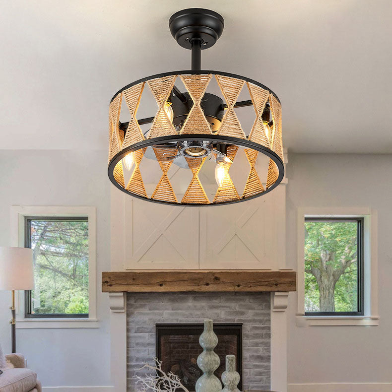 15-3c8c51ec-4373-4fcf-a33e-d1a907a39581.jpg Industrial Creative Hemp Rope Cylinder 4-Light Downrods Ceiling Fan Light - Image 1