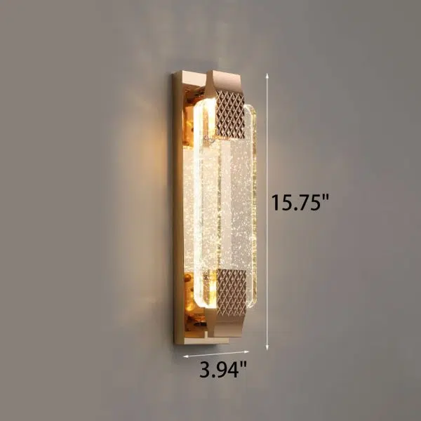 European Light Luxury Rectangular Bubble Crystal LED Wall Sconce Lamp - Image 4