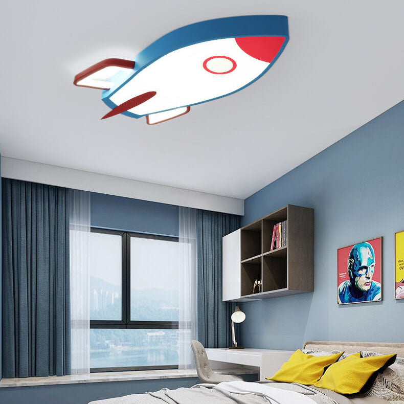 15-49ad1bc7-d511-4b6b-8424-91b5d320ee85.jpg Cartoon Rocket-shaped Aluminum LED Flush Mount Ceiling Light - Image 1