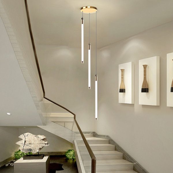 Spiral Creative Long Strip LED Modern Duplex Staircase Chandelier Light - Image 2