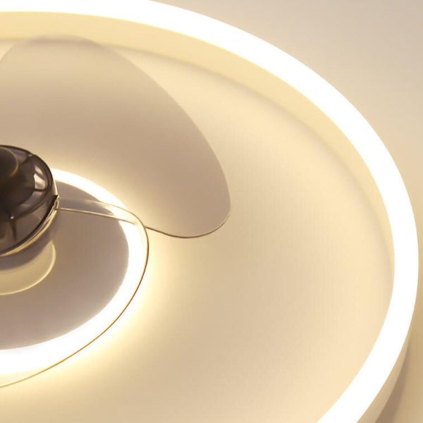 Nordic Minimalist Round Invisible LED Flush Mount Ceiling Fan Light - Image 8