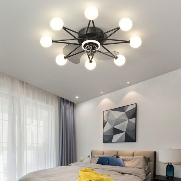 Modern Minimalist Creative Star LED Flush Mount Ceiling Fan Light - Image 4