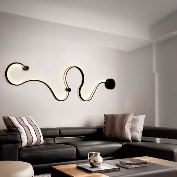 Modern Long Aluminum Snake Shaped 1-Light Curved LED Wall Sconce Lamp - Image 45