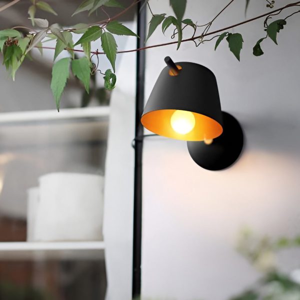 Hat-style Matte Metal Nordic Mounted Modern Wall Sconce Lighting - Image 2