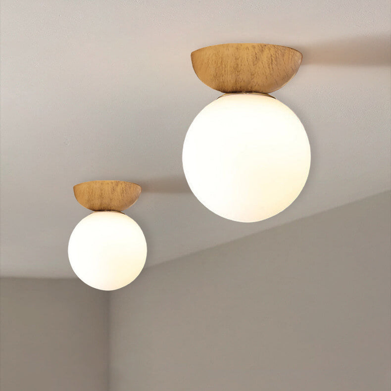 15-8c3b14fc-4b08-4a78-a0bd-d659b71c1c6f.jpg Nordic Japanese Glass Orb Wood Grain Iron 1-Light Ceiling Light - Image 1