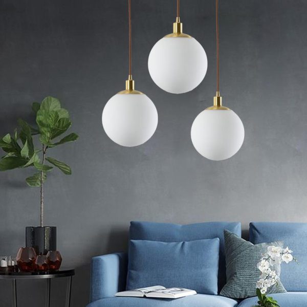 Nordic Minimalist Milky White Glass Ball 1-Light Pendant Light - Image 20