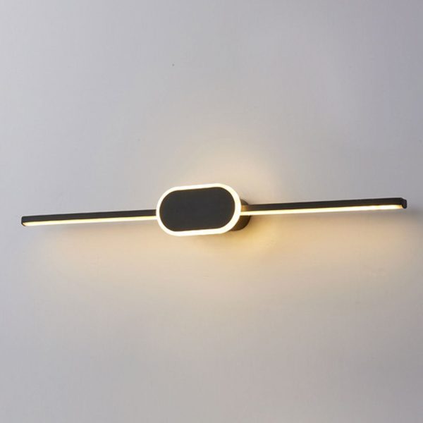 Modern Minimalist Long Strip Oval Base Vanity Light LED Wall Sconce Lamp - Image 12