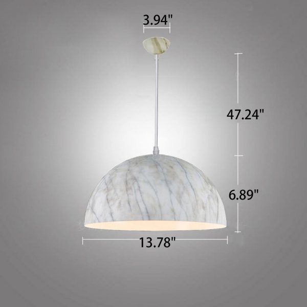 Nordic Minimalist Marbled Semicircle 1-Light Pendant Light - Image 10
