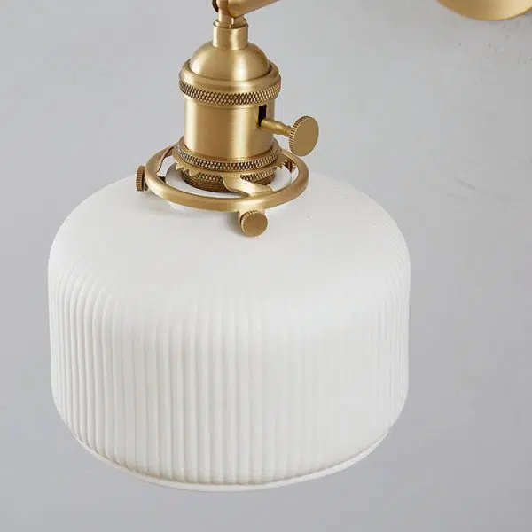 Modern Minimalist Striped Ceramic Jar 1-Light Wall Sconce Lamp - Image 3