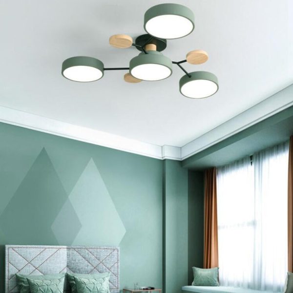 Contemporary Scandinavian Round Molecule Branch Design LED Semi-Flush Mount Ceiling Light For Living Room - Image 3