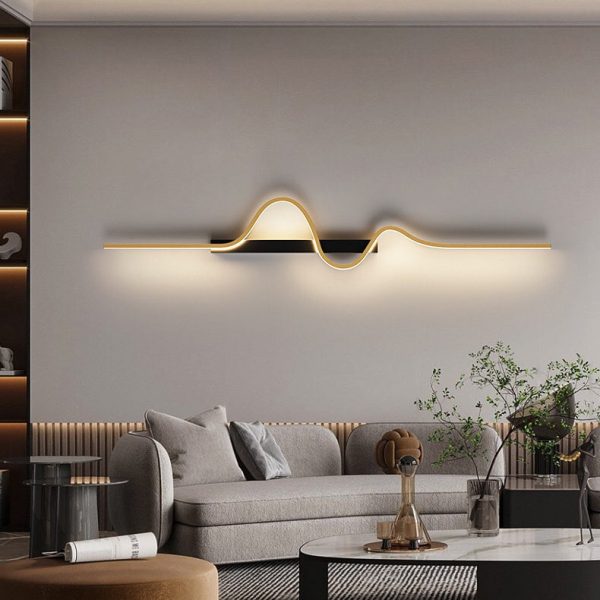 Modern Minimalist Aluminum Corrugated Strip Iron Frame LED Wall Sconce Lamp For Bedroom - Image 11