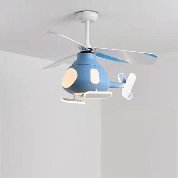 Cartoon Creative Aircraft Design LED Downrods Ceiling Fan Light - Image 4