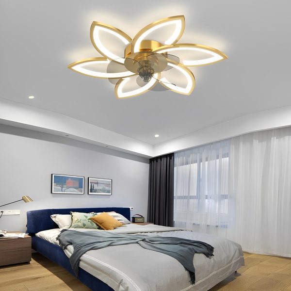 Flower Smart Silent Stepless Dimming LED Modern Ceiling Fan Light - Image 4