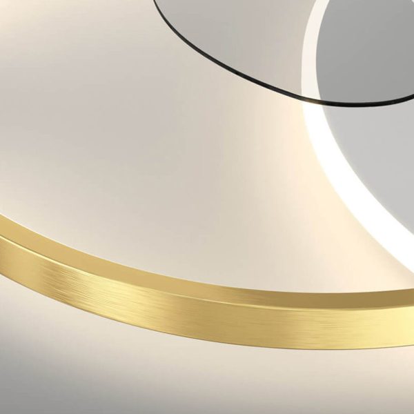 Luxury Double Ring Combination Design LED Flush Mount Fan Light - Image 9