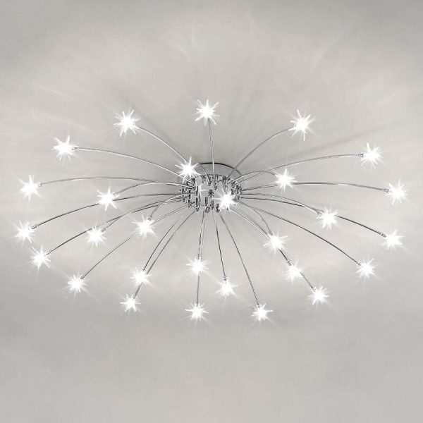 Contemporary Creative Full Of Star Iron 12/21/28 Light Flush Mount Ceiling Light For Living Room - Image 17