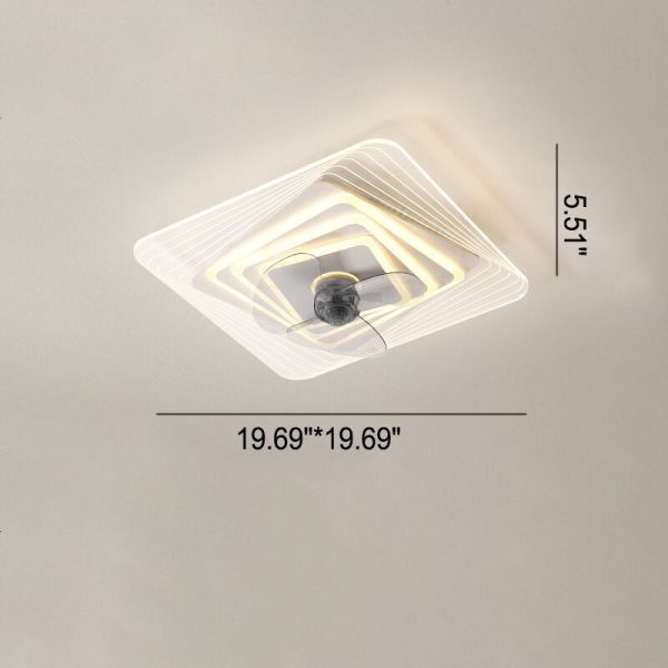 Modern Light Luxury Geometric Line Design LED Flush Mount Ceiling Fan Light - Image 11