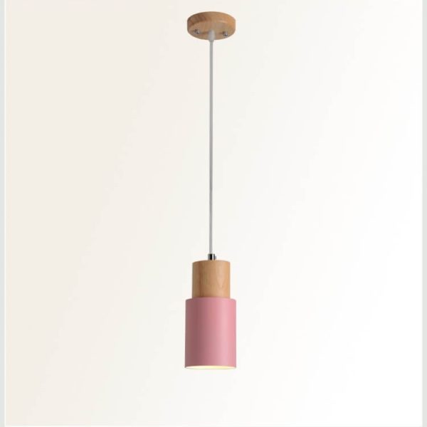 Nordic Macaron Cylinder Aluminum 1-Light Single LED Pendant Light - Image 14