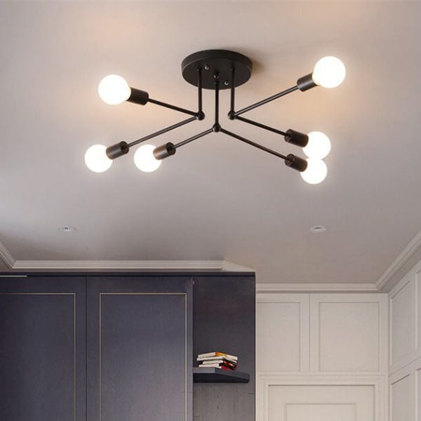 Industrial Concise Linear 6/8-Light Semi-Flush Mount Lighting - Image 9