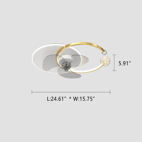 Luxury Double Ring Combination Design LED Flush Mount Fan Light - Image 4