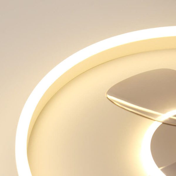 Nordic Minimalist Round Invisible LED Flush Mount Ceiling Fan Light - Image 9