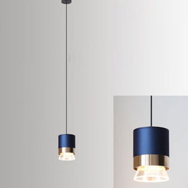 Nordic Light Luxury Cylindrical Aluminum Acrylic LED Pendant Light - Image 4