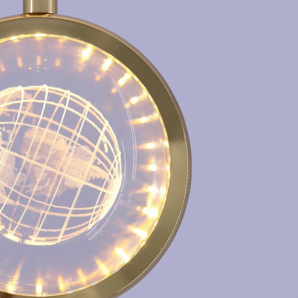 Modern Minimalist Round Ball Aluminum Crystal LED Pendant Light For Bedroom - Image 6