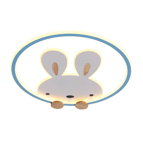 Childlike Modern Simple Cartoon Rabbit Design LED Flush Mount Light - Image 3