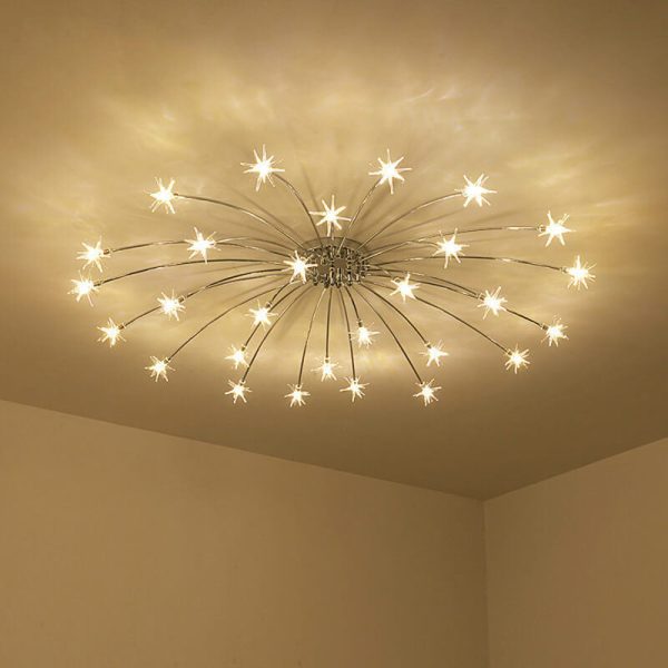 Contemporary Creative Full Of Star Iron 12/21/28 Light Flush Mount Ceiling Light For Living Room - Image 18