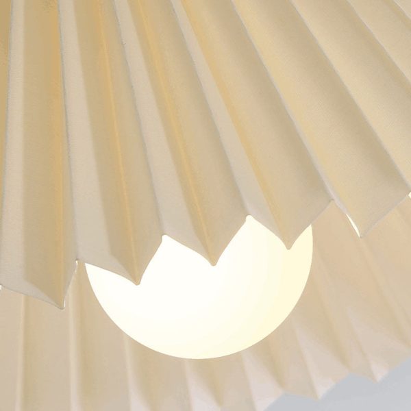 Japanese Simple Log Pleated Umbrella Cone 1-Light Semi-Flush Mount Ceiling Light - Image 10