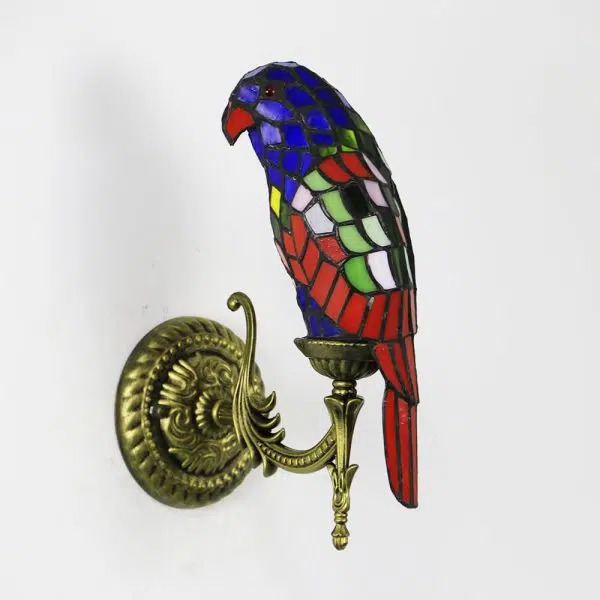Tiffany Vintage Parrot Stained Glass 1-Light Wall Sconce Lamp - Image 27