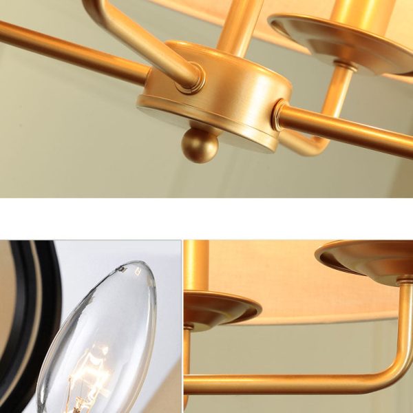 European Vintage Classic Iron Cloth 4-Light Pendant Light - Image 8