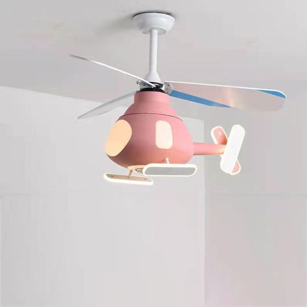 Cartoon Creative Aircraft Design LED Downrods Ceiling Fan Light - Image 5