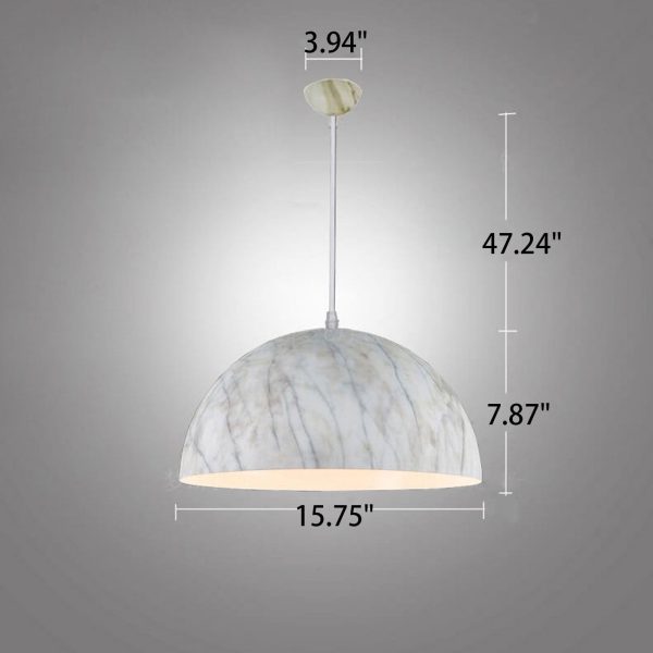 Nordic Minimalist Marbled Semicircle 1-Light Pendant Light - Image 11