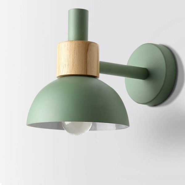 Modern Classic Macaron Solid Color Wood Iron 1-Light Wall Sconce Lamp - Image 13